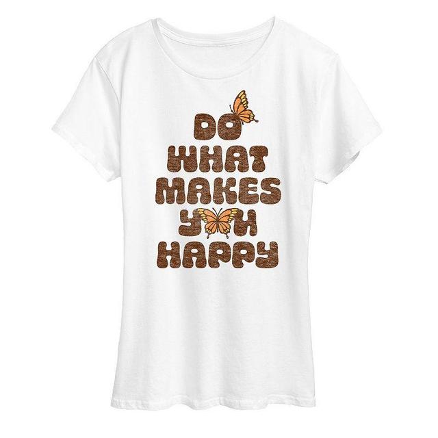 Womens Do What Makes You Happy Graphic Tee Product Image