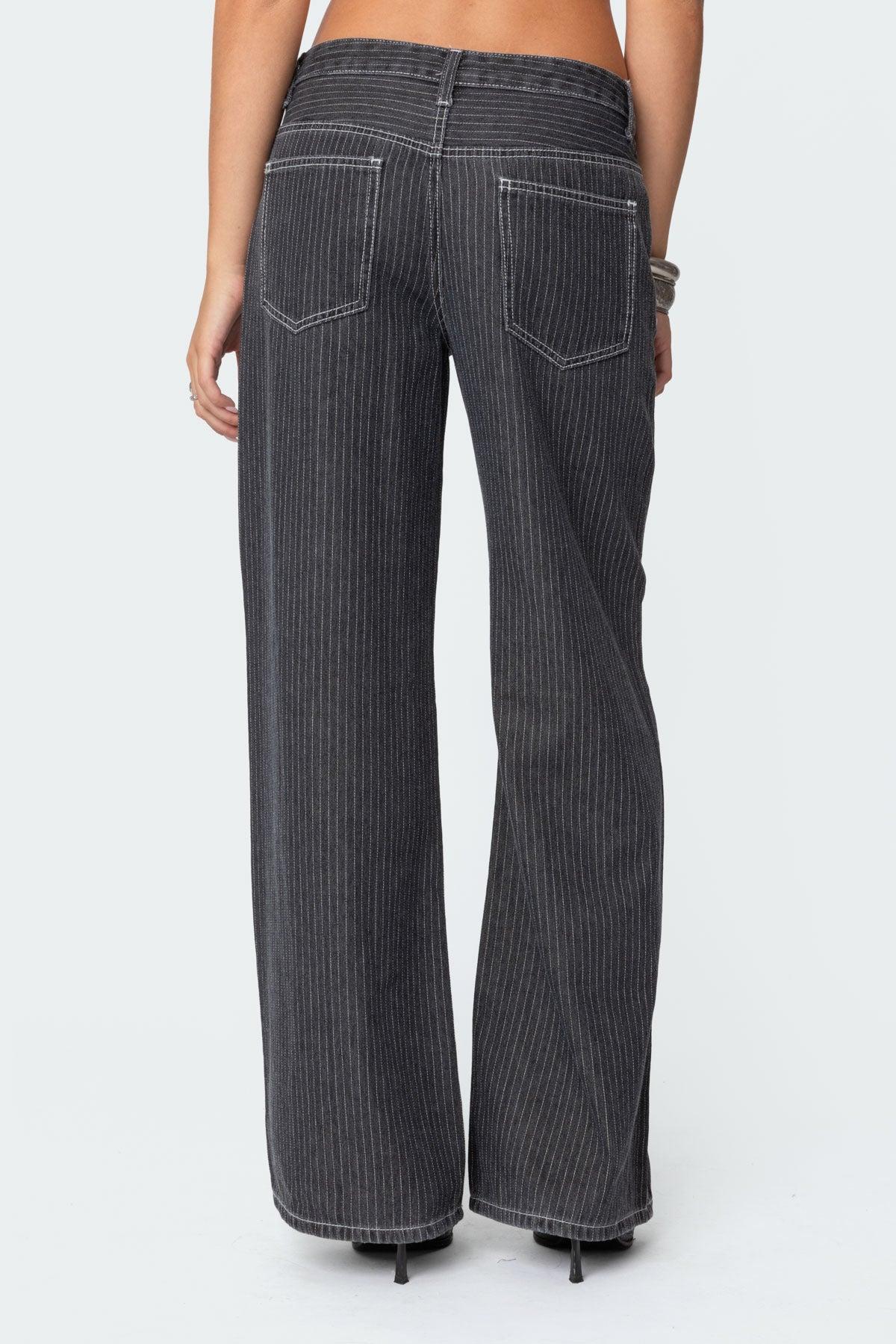 Pinstripe Low Rise Jeans Product Image