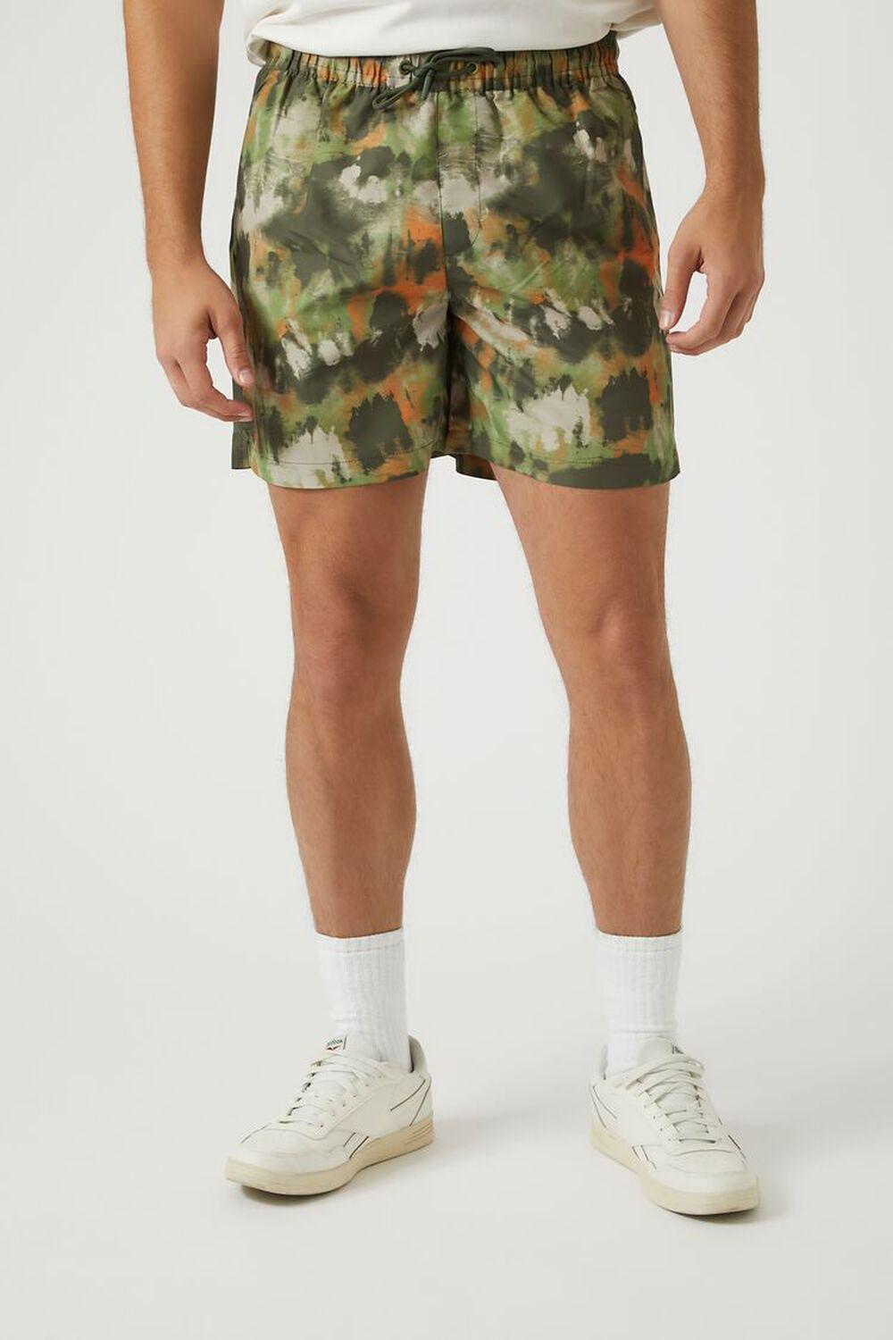 Watercolor Print Swim Trunks | Forever 21 Product Image