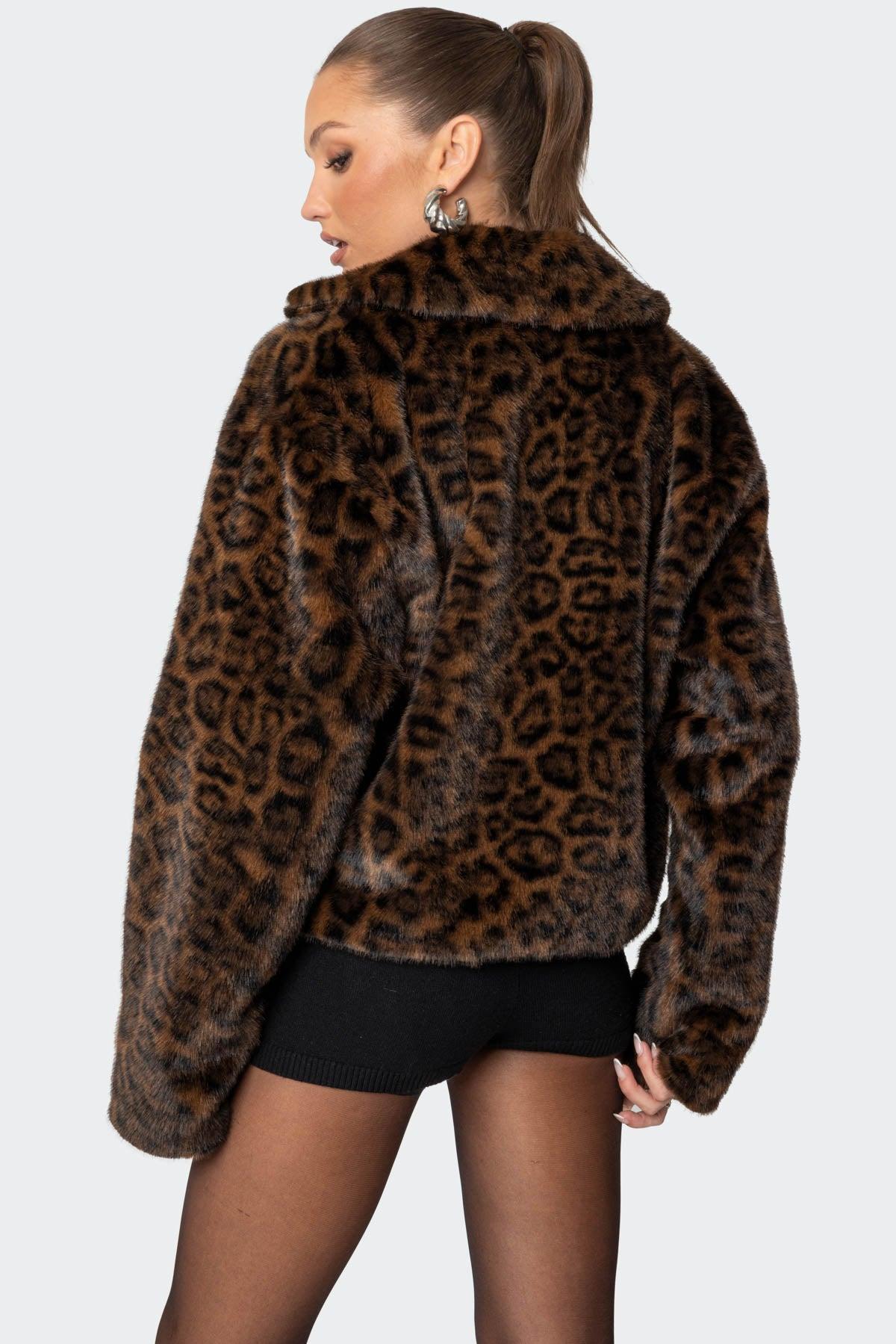 Lady Leopard Faux Fur Jacket Product Image