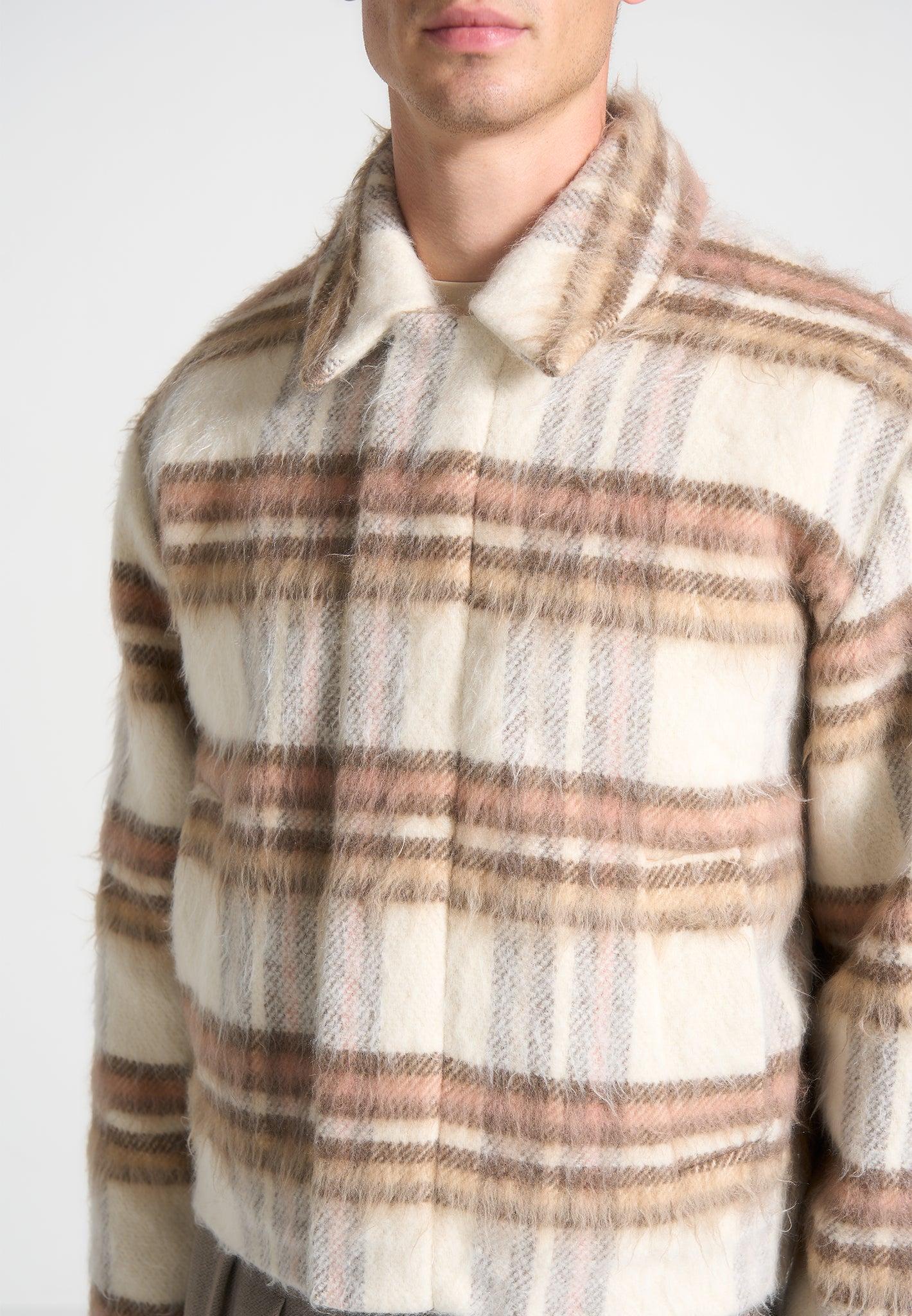 Brushed Checked Jacket - Cream Male Product Image