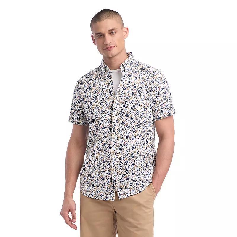 Mens Tommy Hilfiger Stretch Short Sleeve Oxford Button-Down Shirt Product Image