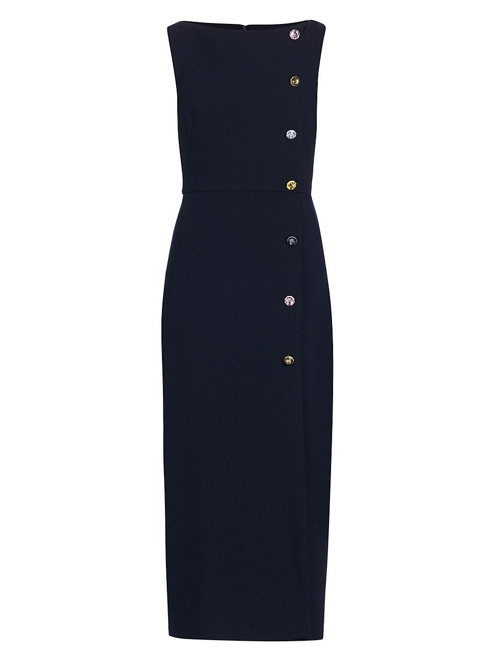 Womens Jewel Boatneck Sheath Midi-Dress product image