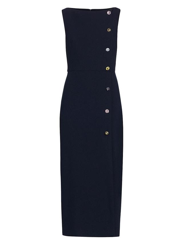 Womens Jewel Boatneck Sheath Midi-Dress Product Image