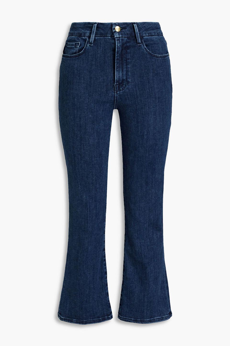 Kinley Cropped High-rise Kick-flare Jeans In Blue Product Image