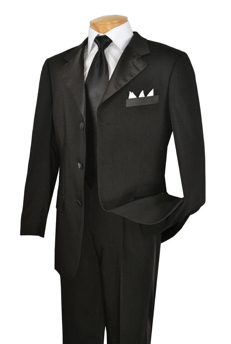 Men's Tuxedo Regular Fit Collection With Tails 3 Piece In Black Product Image