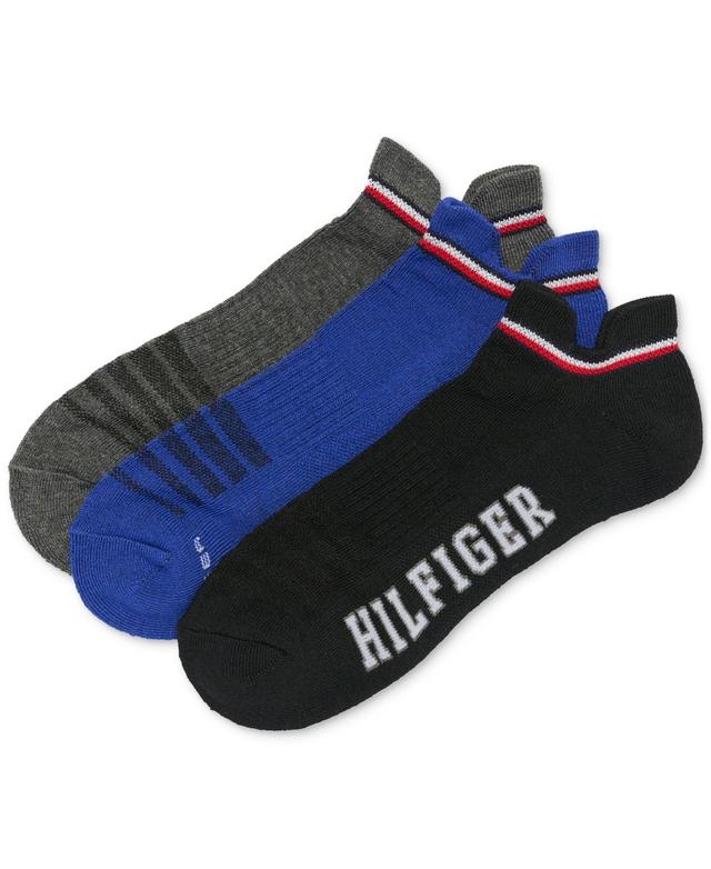 Tommy Hilfiger Mens 3-Pk. Logo Double Tab Cushioned No-Show Socks Product Image