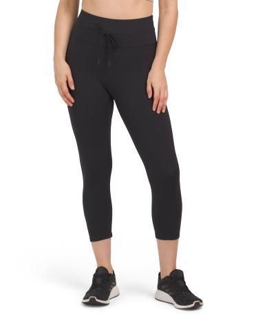 Carbon Peach Interlock Capri Leggings for Women | Polyester/Spandex Product Image