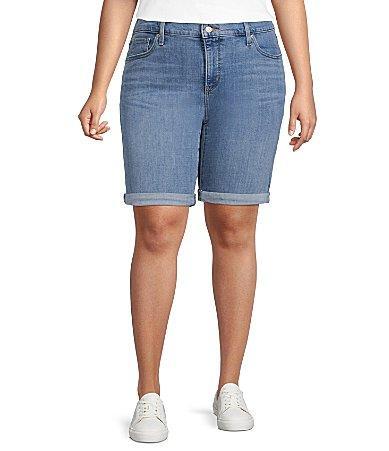 Levis Plus Size Classic Shaping Rolled Cuff Bermuda Shorts Product Image