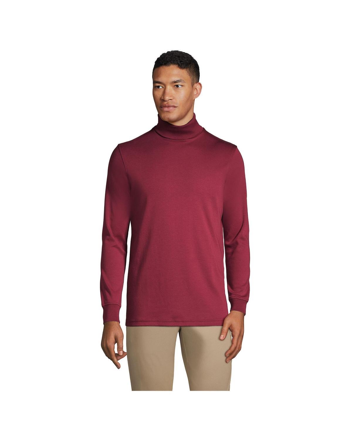 Mens Lands End Super Soft Supima Turtleneck Royal Red Product Image