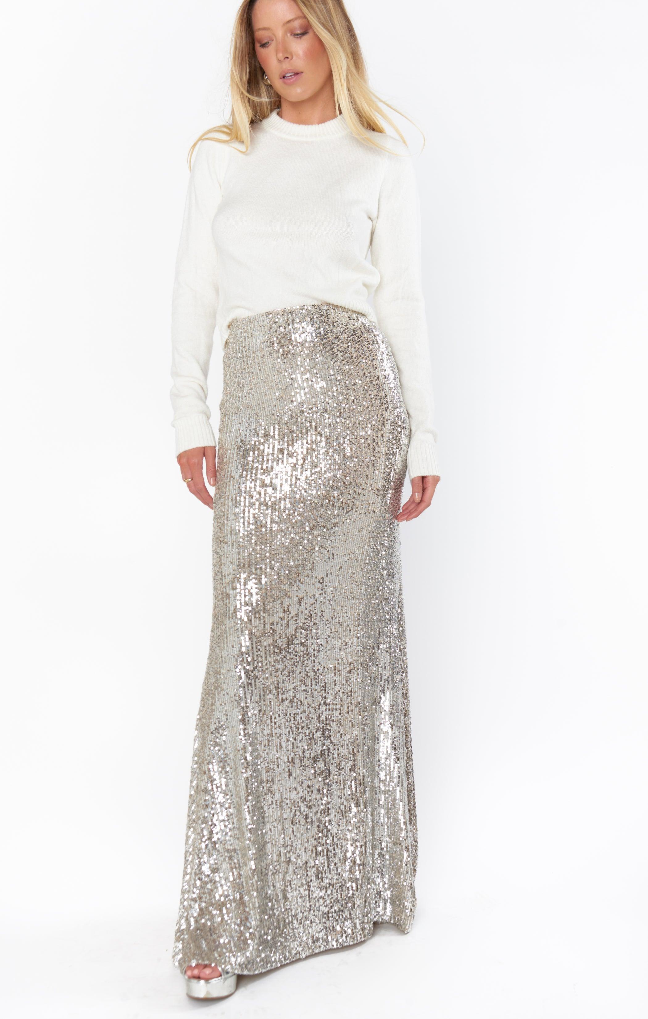 RSVP Skirt ~ Platinum Sequins Product Image