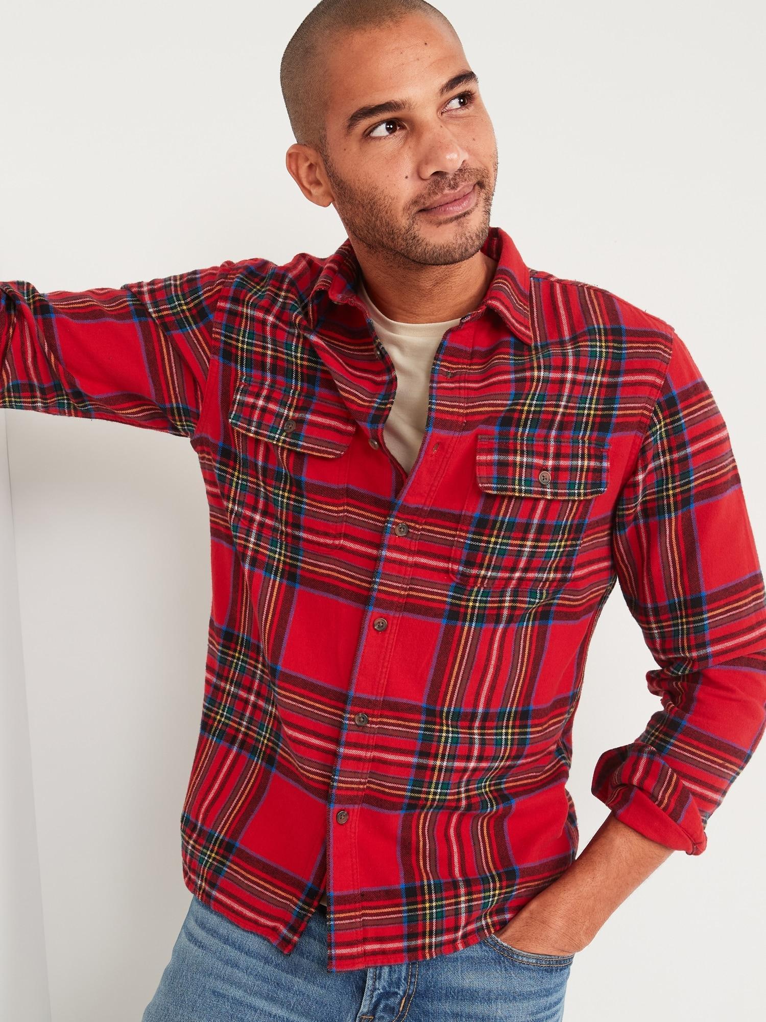 Regular-Fit Patterned Flannel Shirt for Men Product Image