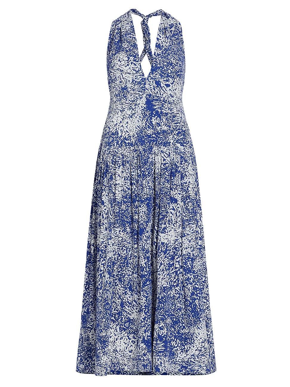 Womens Simone Printed Halter Midi-Dress Product Image