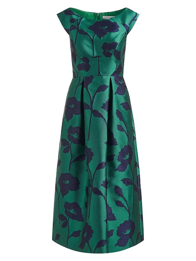 Womens Jenni Metallic Floral Midi-Dress Product Image