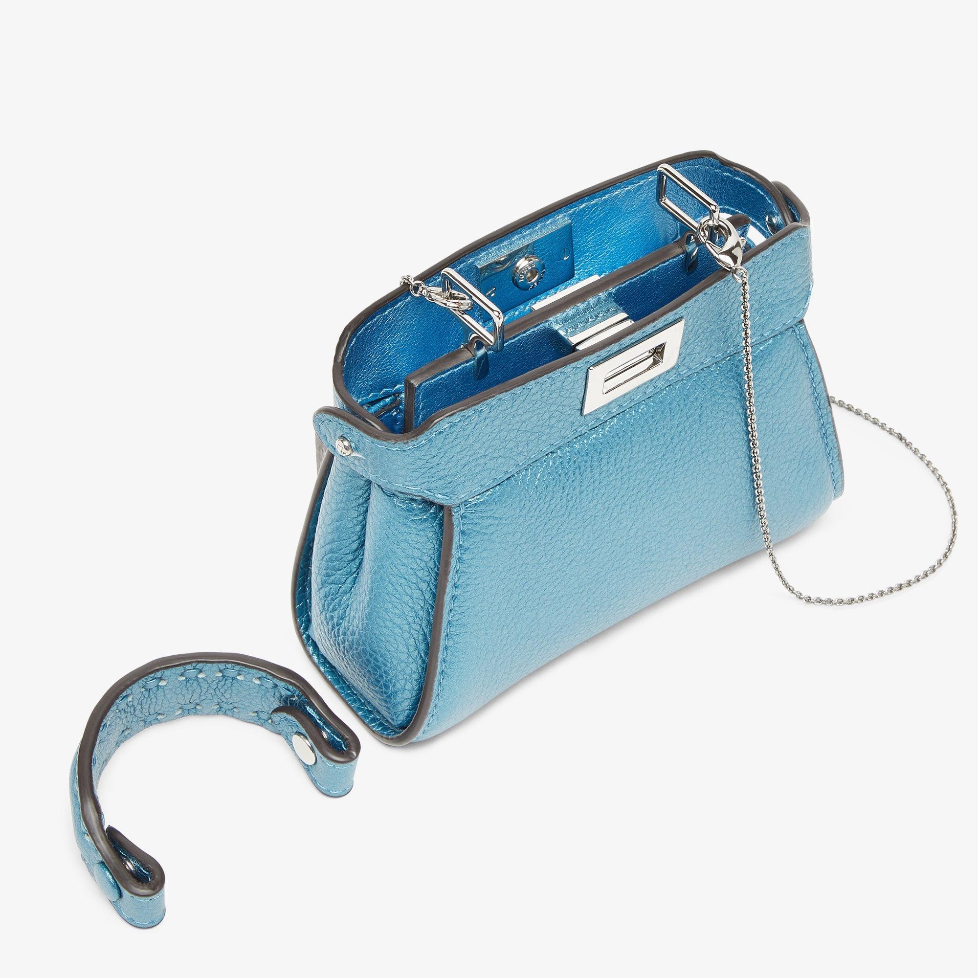 Nano PeekabooBlue metallic Selleria miniature bag Product Image