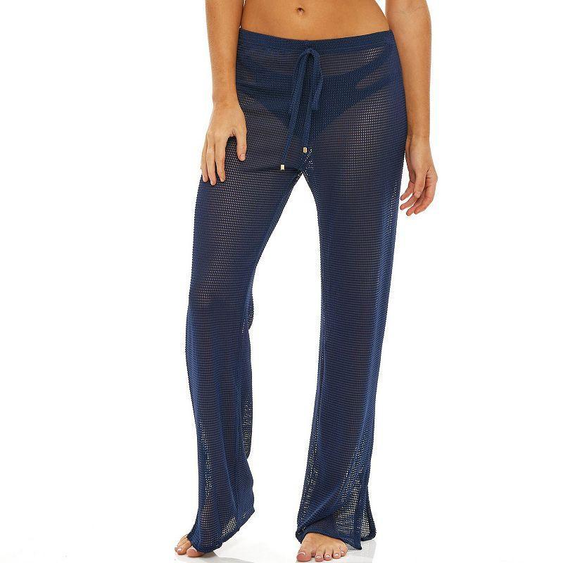 Womens Jordan Taylor Mesh Swim Cover-Up Pants Blue Product Image