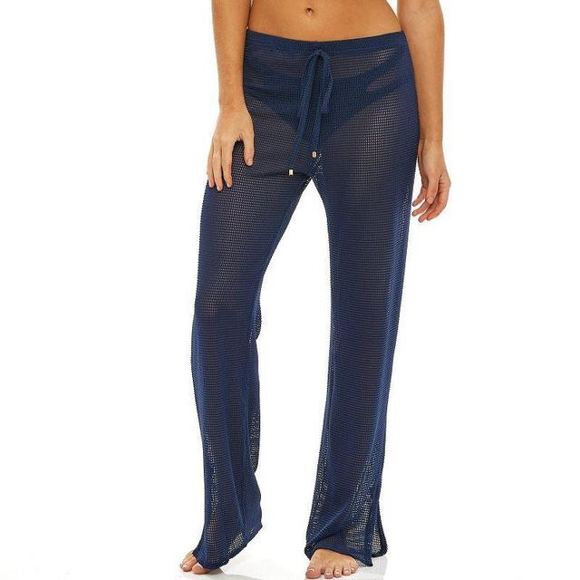 Womens Jordan Taylor Mesh Swim Cover-Up Pants Blue Product Image