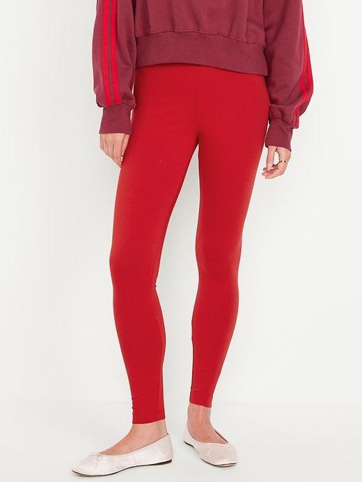 High-Waisted Jersey Ankle Leggings Product Image