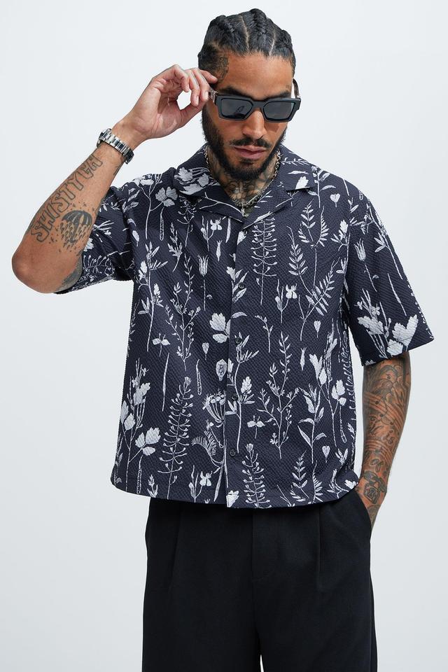 Keany Textured Shirt - Black/White Product Image