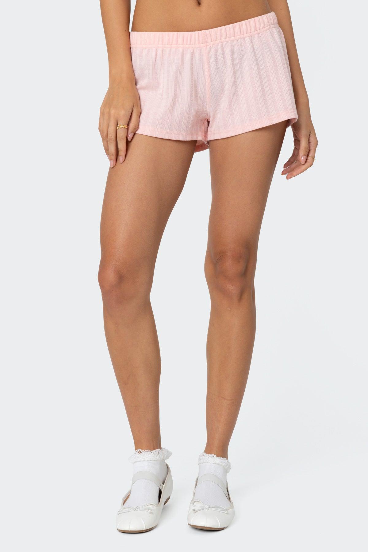 Irene Low Rise Pointelle Micro Shorts Product Image