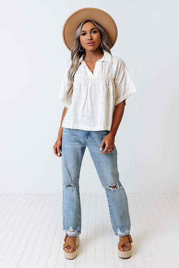 Austin City Sweetness Shift Top In Cream Product Image