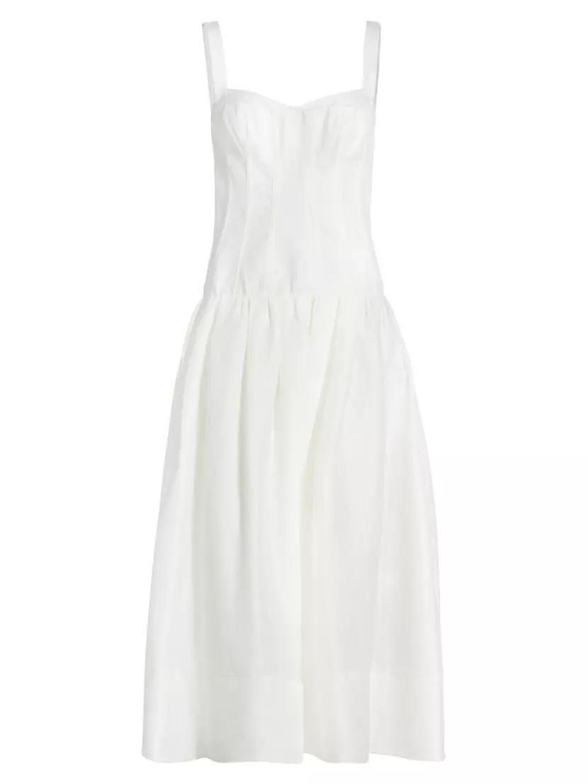 Makenna Linen Corset Midi-Dress Product Image