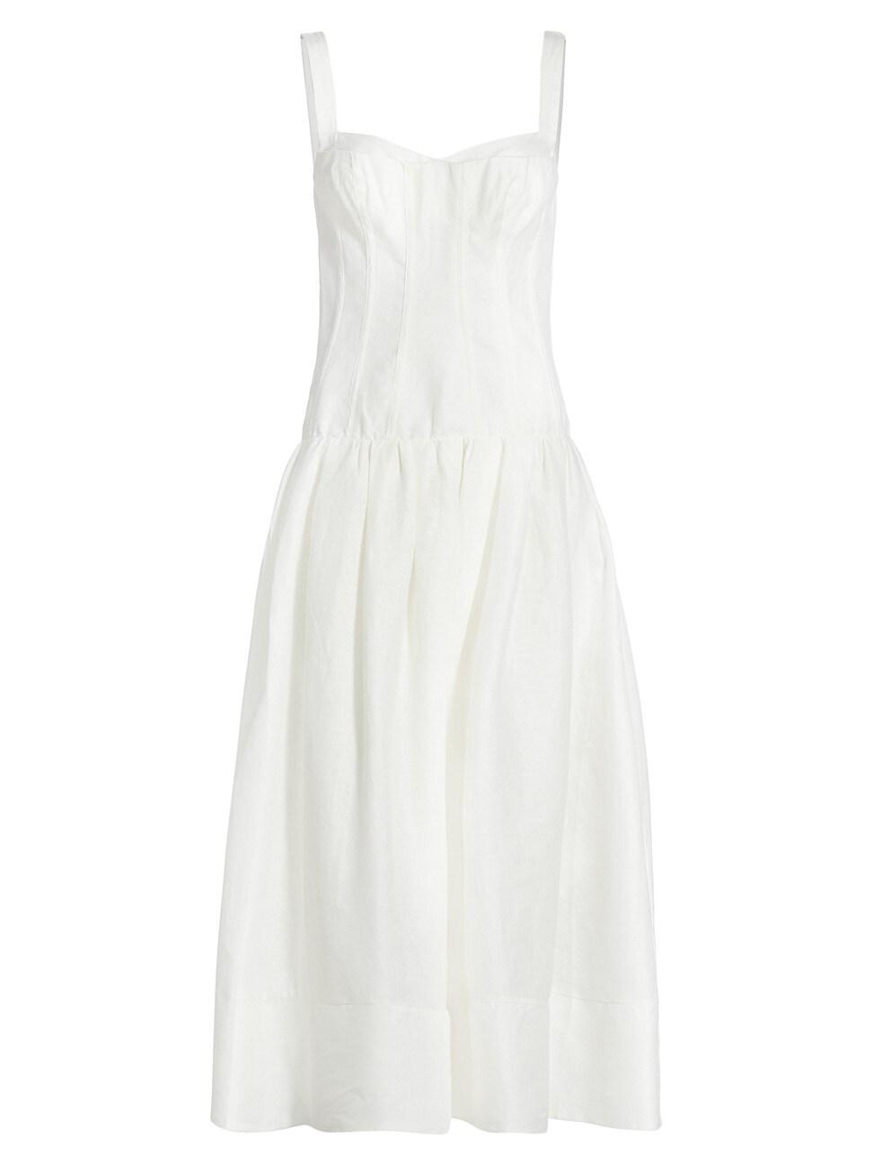 Womens Makenna Linen Corset Midi-Dress Product Image