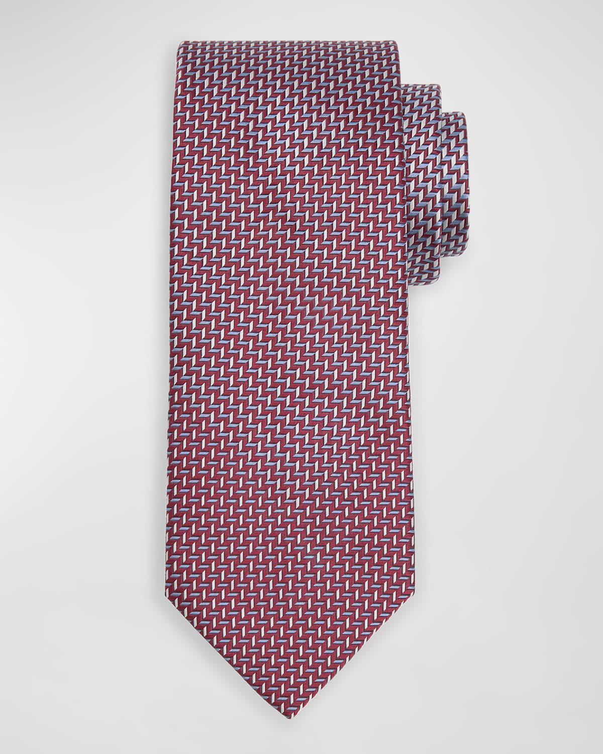 Men's Chevron-Print Silk Tie Product Image