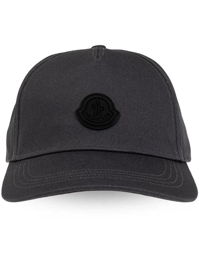 MONCLER Logo Patch Baseball Cap In Grey Product Image