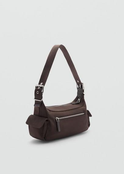 Mango Womens Pockets Detail Nylon Cargo Bag Product Image