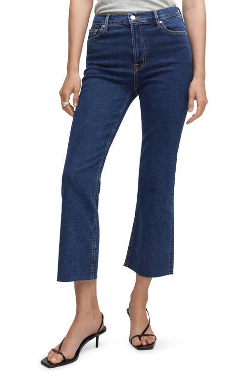 MANGO Raw Hem Crop Flare Jeans Product Image