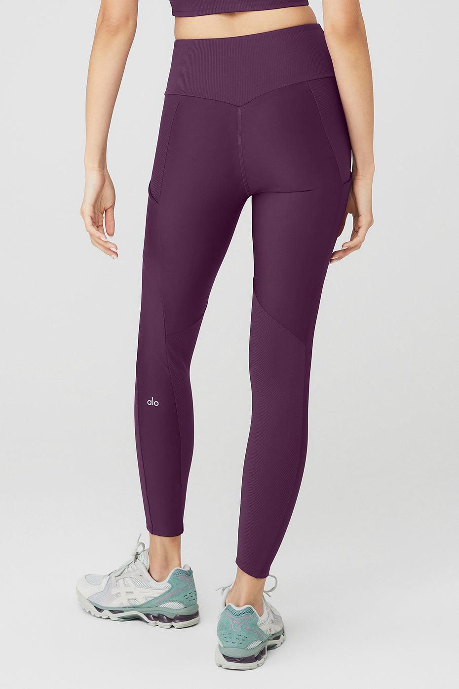 Ribbed Airlift High-Waist 7/8 Enchanted Legging - Dark Plum Female Product Image