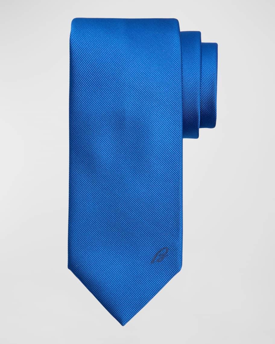 Men's B-Embroidered Silk Twill Tie Product Image