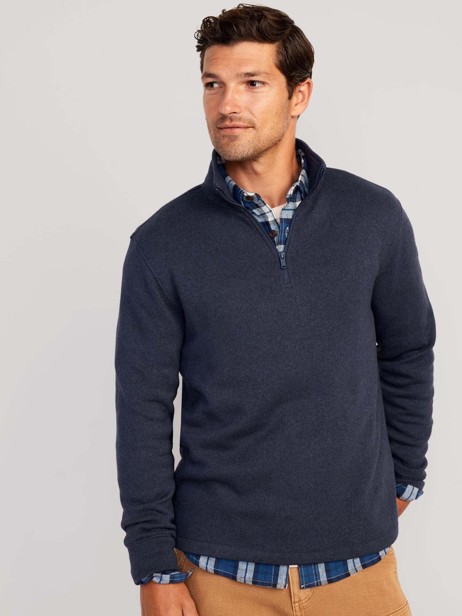 Sweater-Knit 1/4-Zip Pullover for Men Product Image