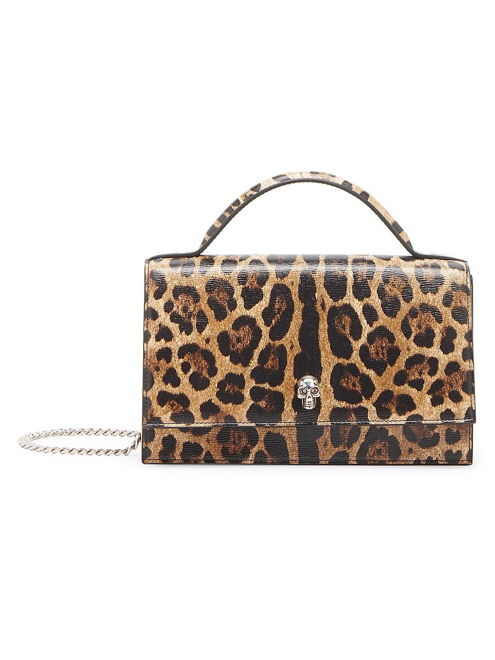 Womens Small Skull Leopard-Print Shoulder Bag Product Image