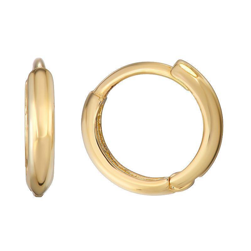 Forever 14K Gold 11mm Polished Huggie Hoop Earrings, Womens Product Image