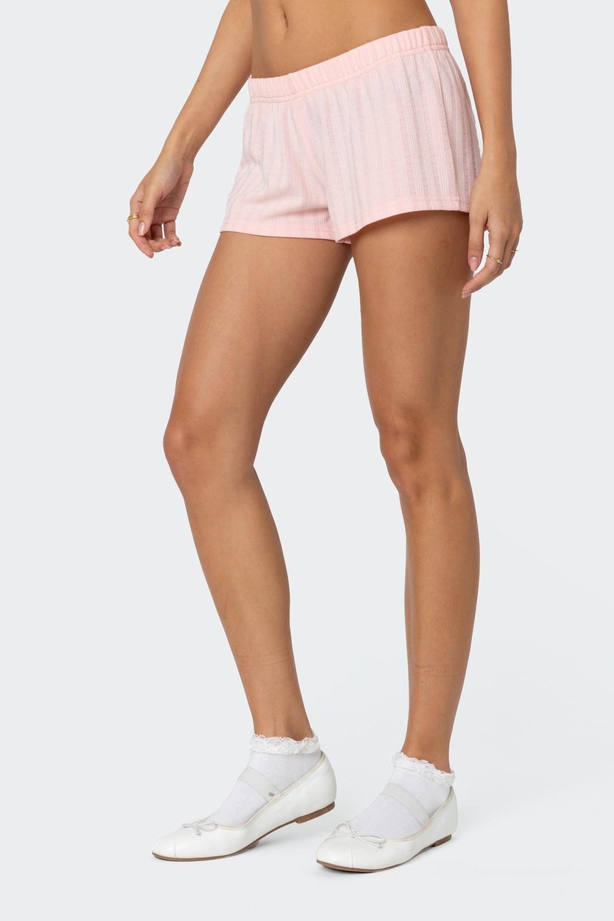 Irene Low Rise Pointelle Micro Shorts Product Image