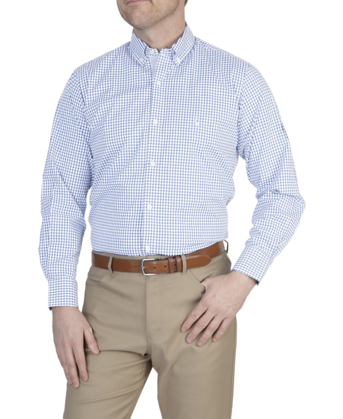 Tailorbyrd Mens Mini Gingham Cotton Stretch Long Sleeve Shirt Product Image