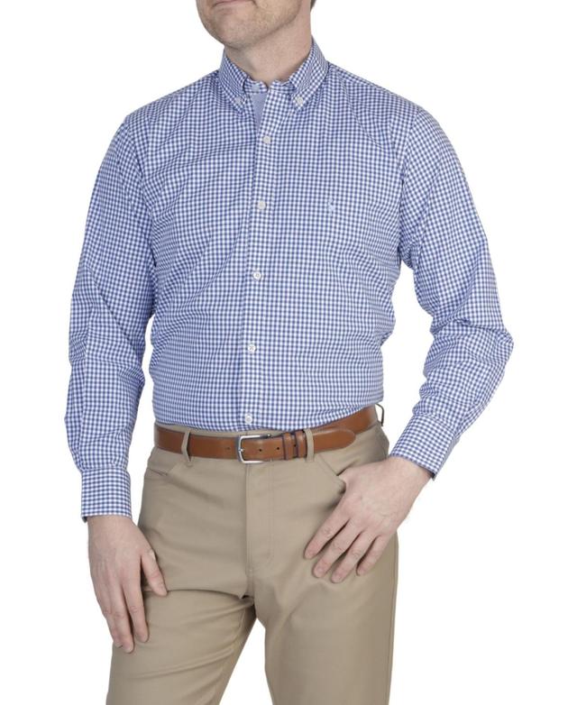 Tailorbyrd Mens Mini Gingham Cotton Stretch Long Sleeve Shirt Product Image