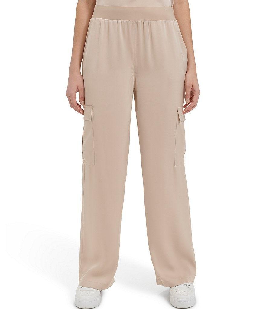 Calvin Klein Pull-On High Rise Straight Leg Flap Pocket Cargo Pants Product Image