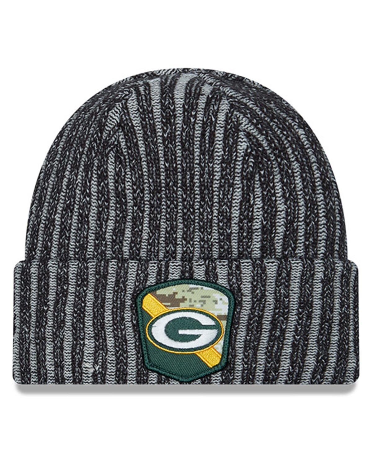 Mens New Era Black Green Bay Packers 2023 Salute To Service Cuffed Knit Hat Product Image