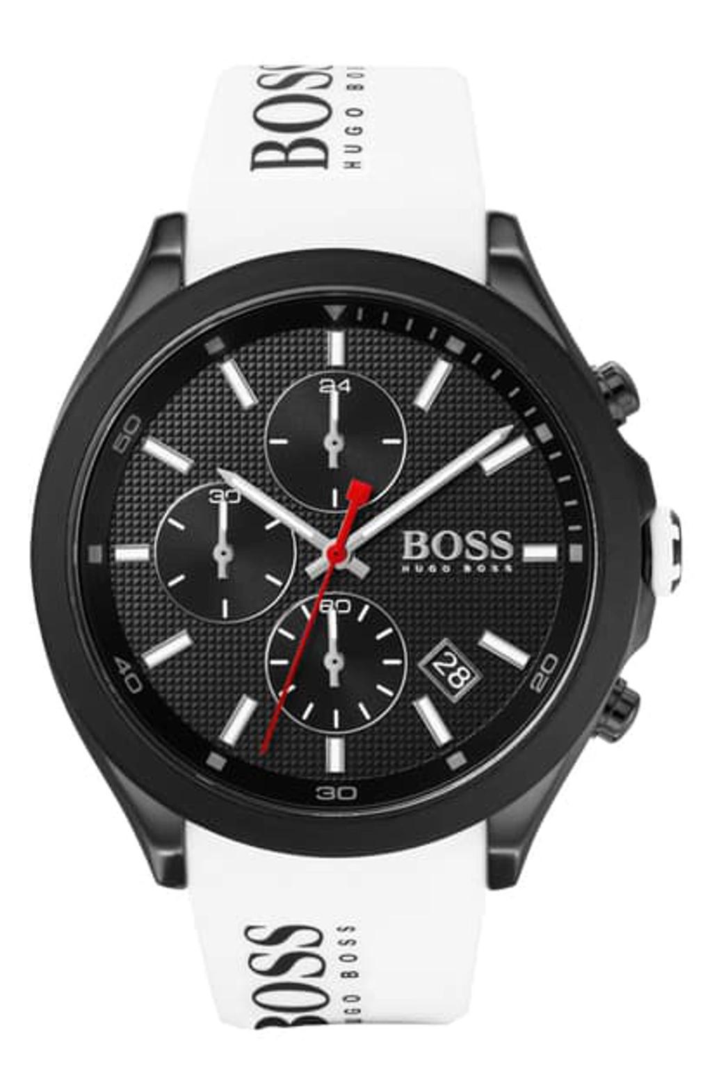 Men's Velocity Black Stainless Steel & Silicone-strap Chronograph Watch Product Image