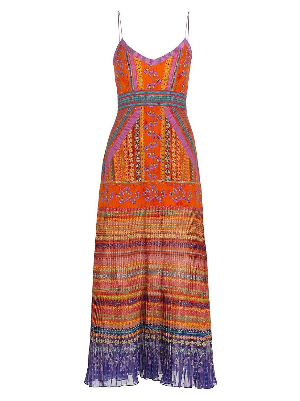 Womens Veronica PrintedCrpe De Chine & Georgette Ankle Dress Product Image