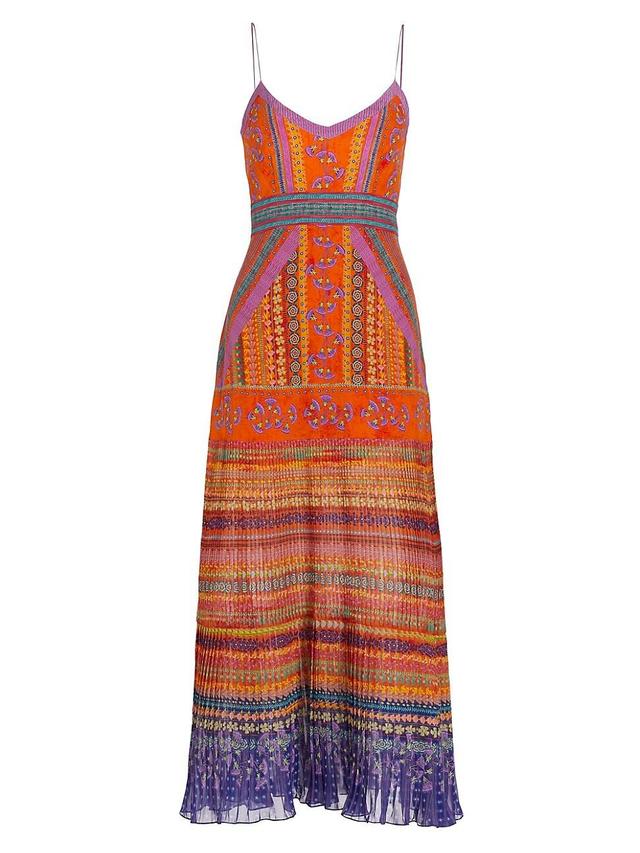 Womens Veronica PrintedCrpe De Chine & Georgette Ankle Dress Product Image