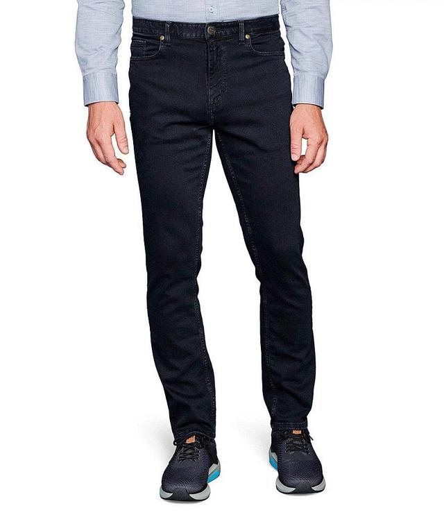 Johnston & Murphy Black Wash Stretch Regular Fit Straight Leg Denim Jeans Product Image