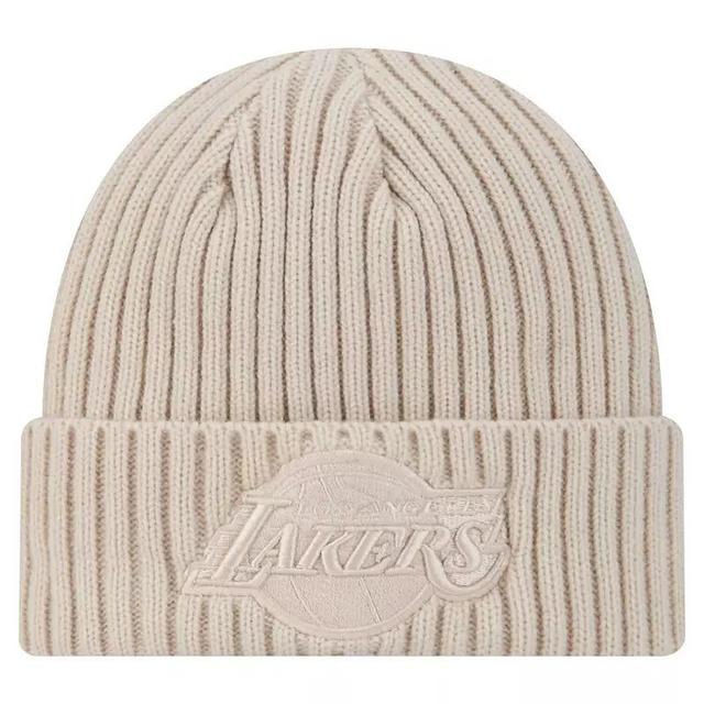 Mens New Era Cream Los Angeles Lakers Color Pack Cuffed Knit Hat Product Image