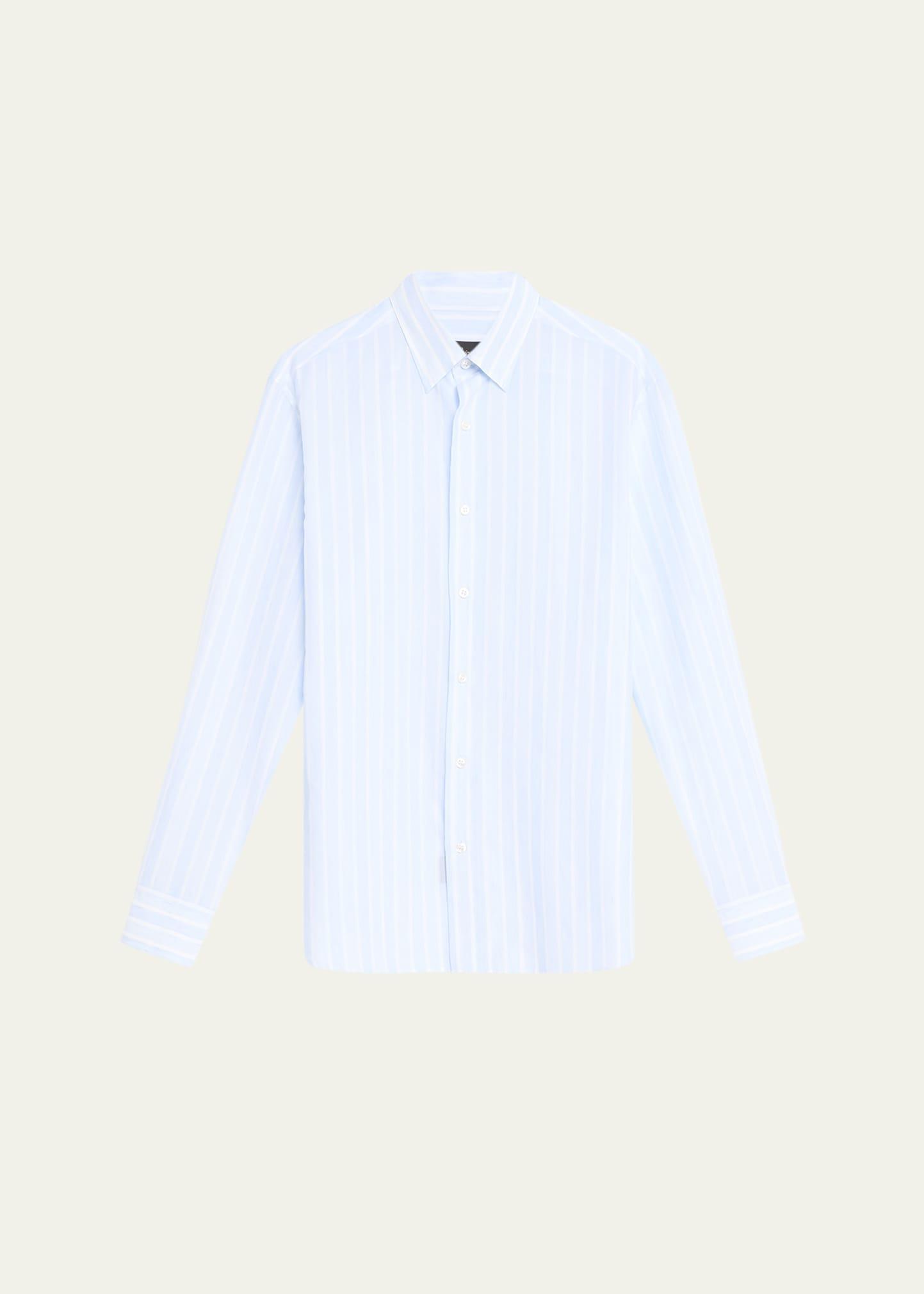 Mens Cotton Stripe Sport Shirt Product Image