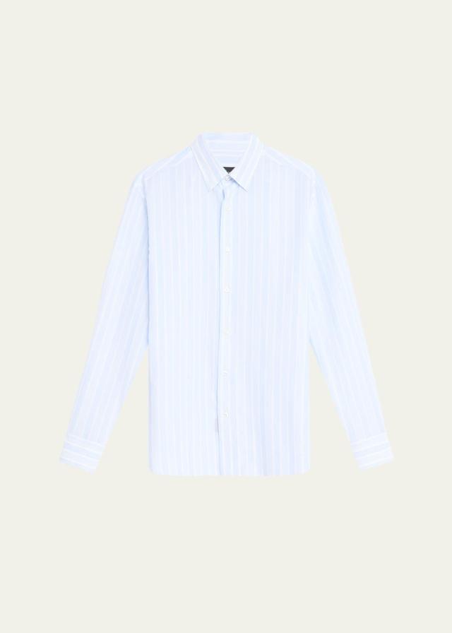 Mens Cotton Stripe Sport Shirt Product Image