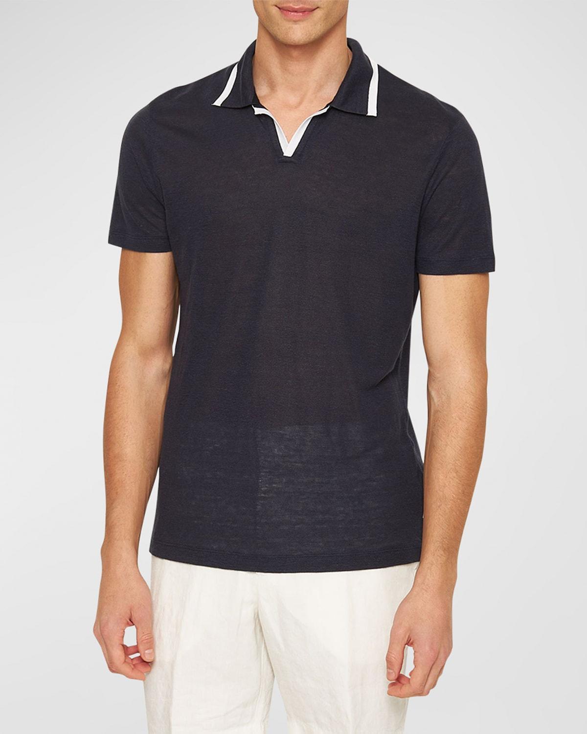 Mens Felix Linen Pique Polo Shirt Product Image