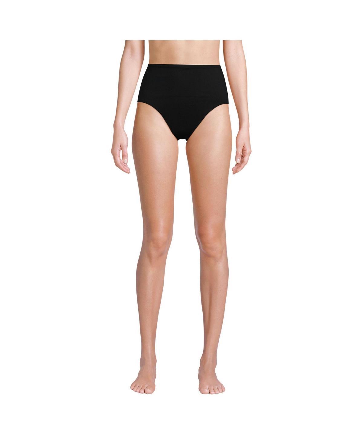 Lands End Womens Chlorine Resistant Smoothing Control High Waisted Bikini Bottoms Product Image